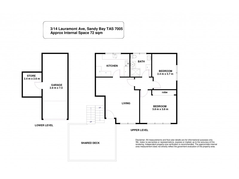 3/14 Lauramont Avenue, Sandy Bay TAS 7005 Floorplan
