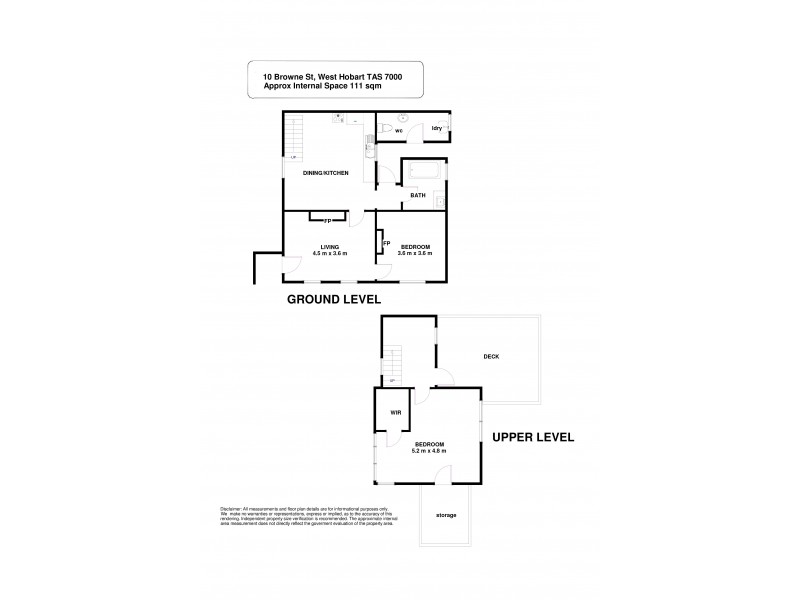 10 Browne Street, West Hobart TAS 7000 Floorplan