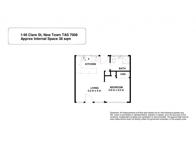 1/46 Clare Street, New Town TAS 7008 Floorplan