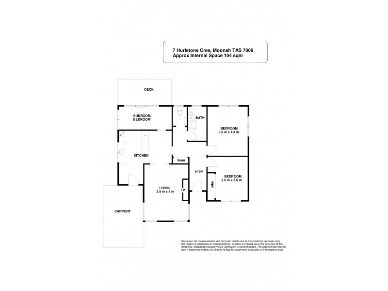 7 Hurlstone Crescent, Moonah TAS 7009 Floorplan