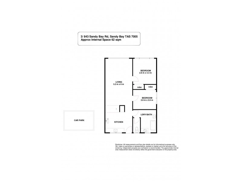 3/843 Sandy Bay Road, Sandy Bay TAS 7005 Floorplan
