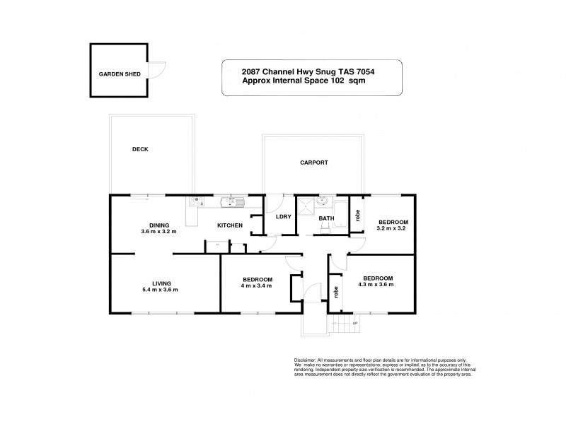 2087 Channel Highway, Snug TAS 7054 Floorplan