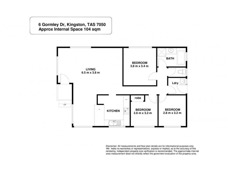 6 Gormley Drive, Kingston TAS 7050 Floorplan