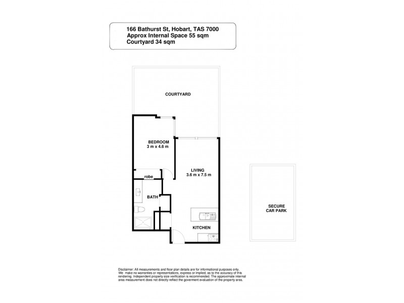 8/166 Bathurst Street, Hobart TAS 7000 Floorplan