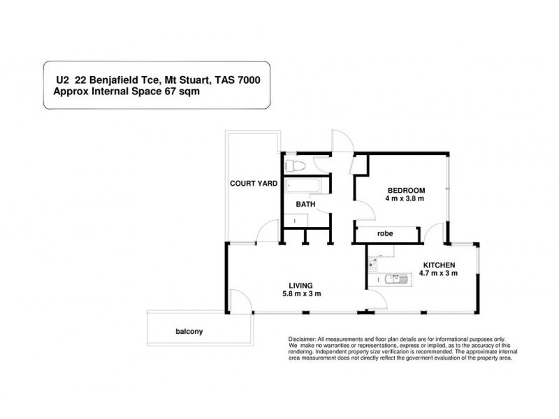2/22 Benjafield Terrace, Mount Stuart TAS 7000 Floorplan