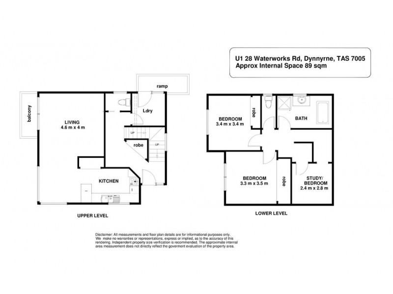 1/28 Waterworks Road, Dynnyrne TAS 7005 Floorplan