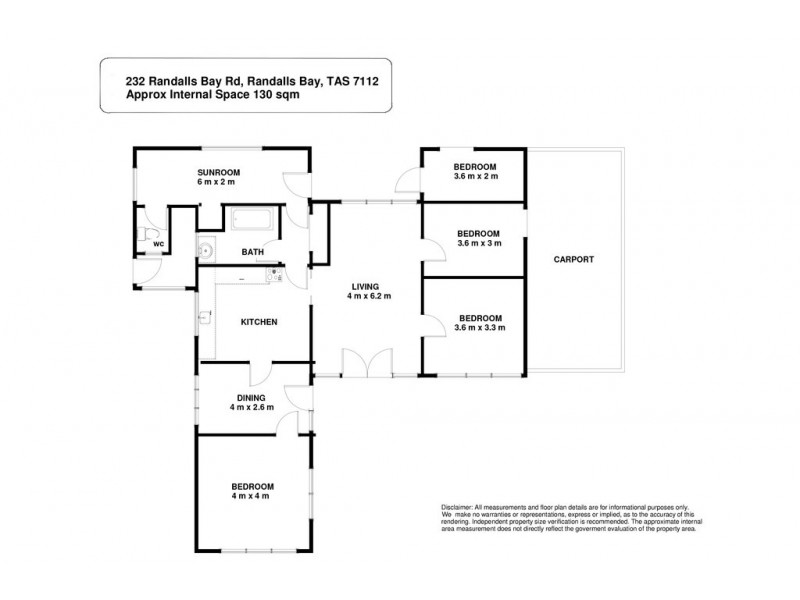 232 Randalls Bay Road, Randalls Bay TAS 7112 Floorplan