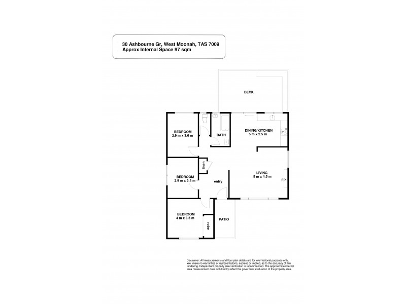30 Ashbourne Grove, West Moonah TAS 7009 Floorplan