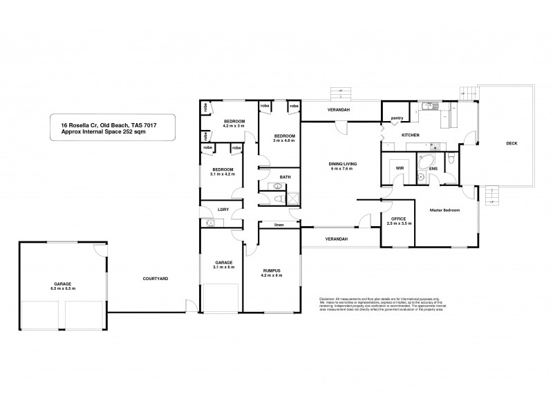 16 Rosella Crescent, Old Beach TAS 7017 Floorplan