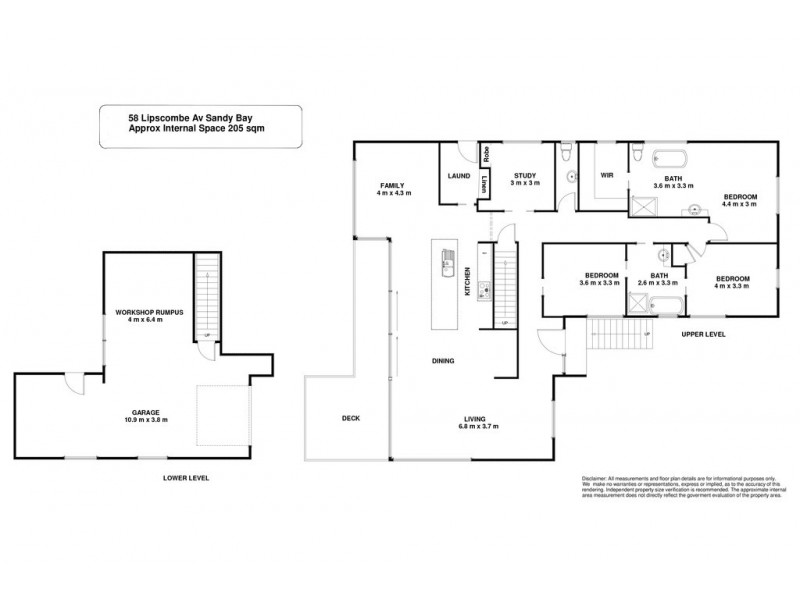 58 Lipscombe Avenue, Sandy Bay TAS 7005 Floorplan