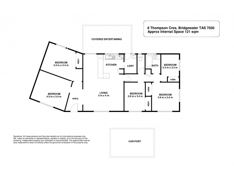 8 Thompson Crescent, Bridgewater TAS 7030 Floorplan