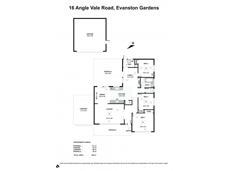 16 Angle Vale Road, Evanston Gardens SA 5116 Floorplan