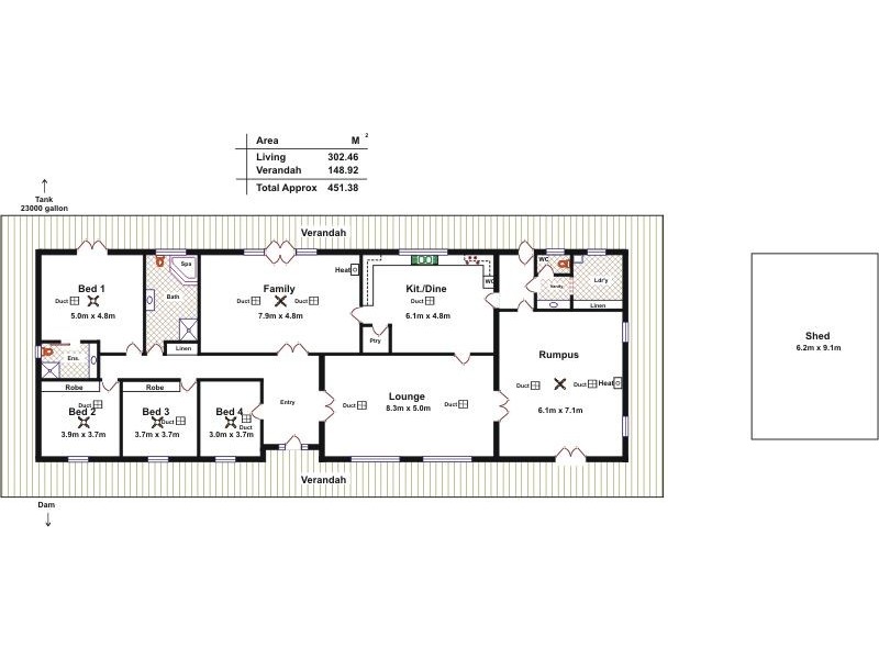 125 Woolshed Road, Kersbrook SA 5231 Floorplan