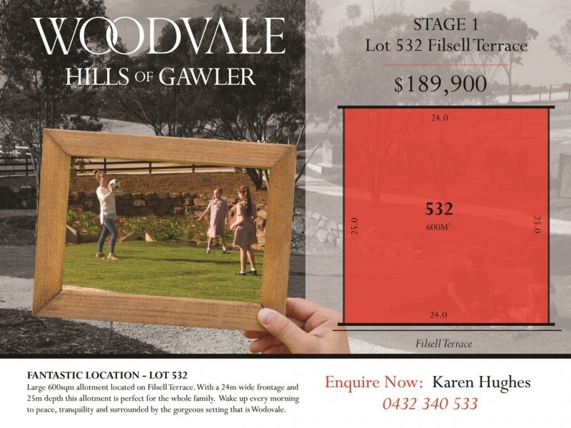 Lot 532 Filsell Terrace, Gawler South SA 5118