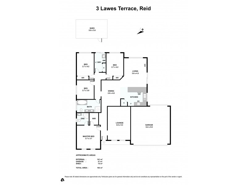 3 Lawes Terrace, Reid SA 5118 Floorplan