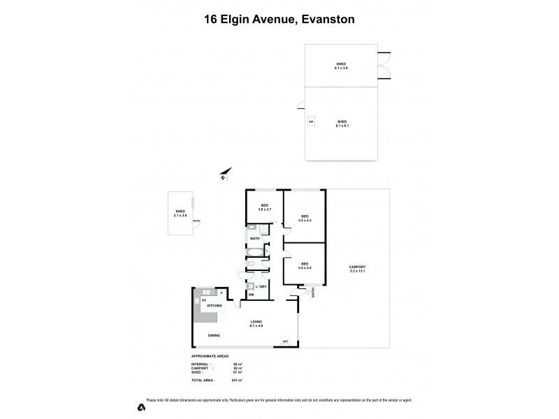 16 Elgin Avenue, Evanston SA 5116 Floorplan