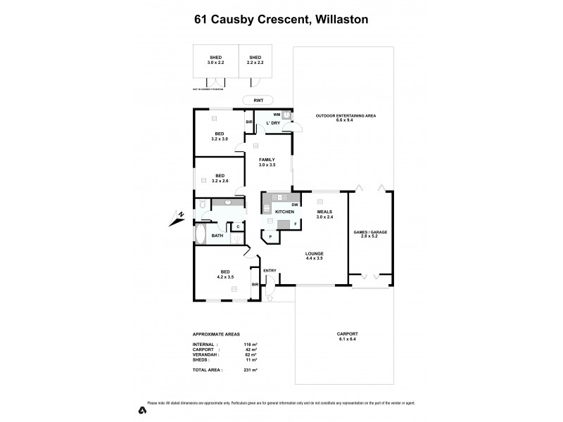 61 Causby Crescent, Willaston SA 5118 Floorplan