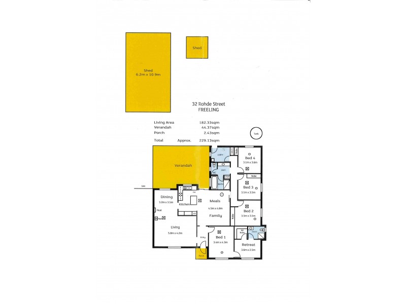 32 Rohde Street, Freeling SA 5372 Floorplan