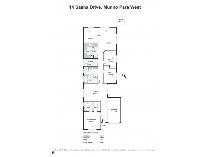 14 Sasha Drive, Munno Para West SA 5115 Floorplan
