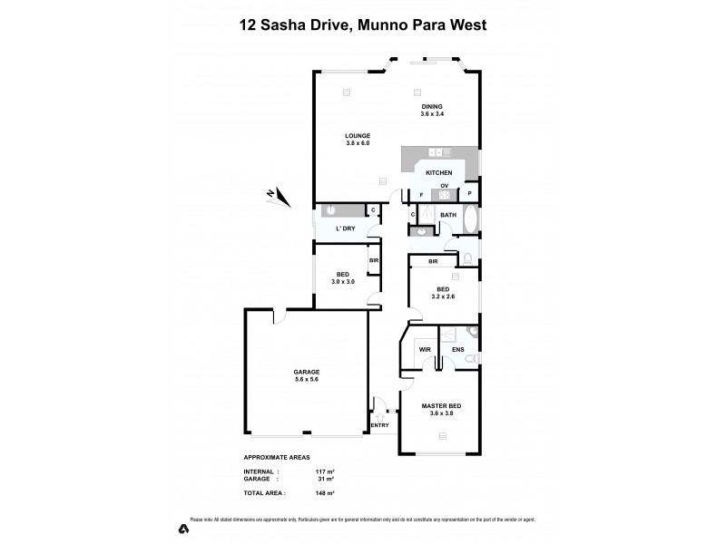 12 Sasha Drive, Munno Para West SA 5115 Floorplan