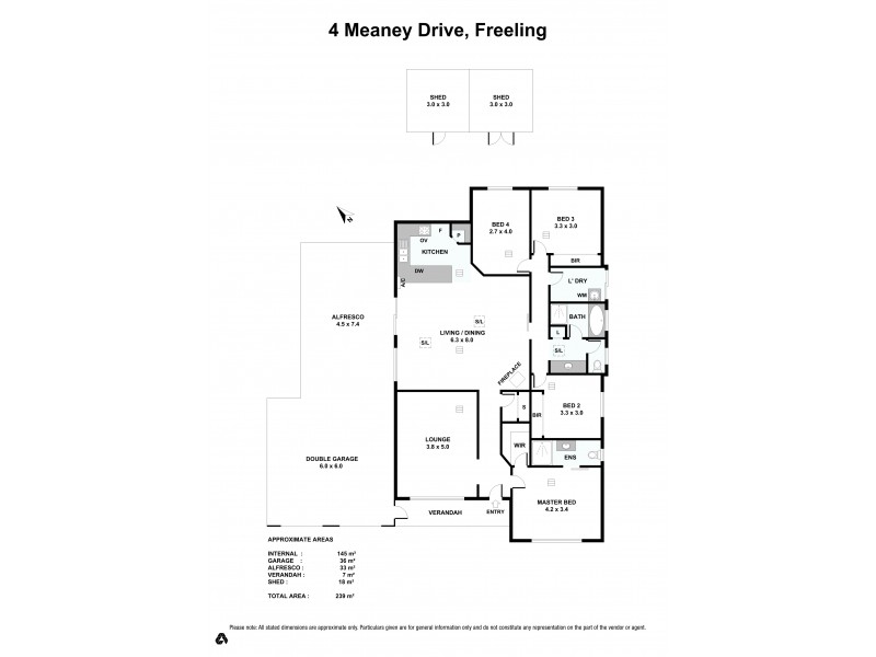 4 Meaney Drive, Freeling SA 5372 Floorplan