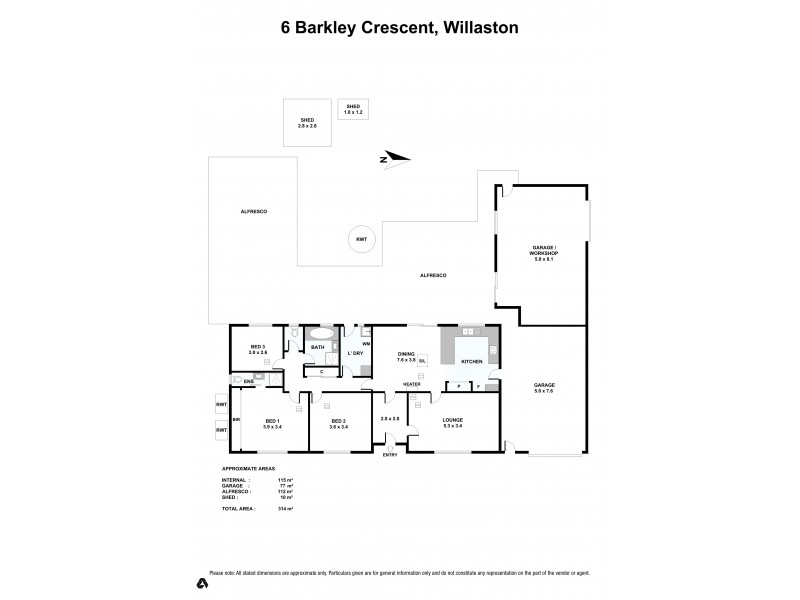6 Barkley Crescent, Willaston SA 5118 Floorplan
