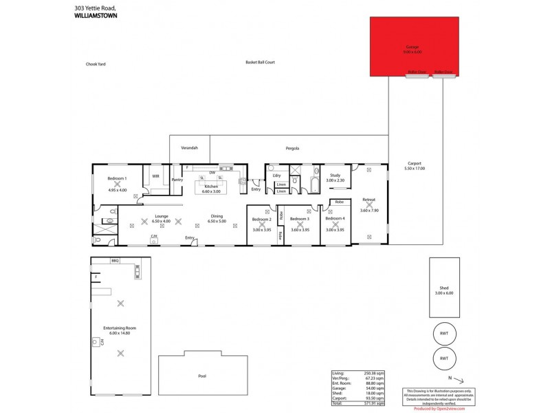 303 Yettie Road, Williamstown SA 5351 Floorplan
