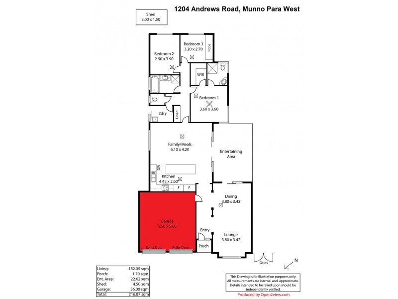 1204 Andrews Road, Munno Para West SA 5115 Floorplan