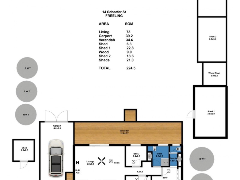14 Schaefer Street, Freeling SA 5372 Floorplan