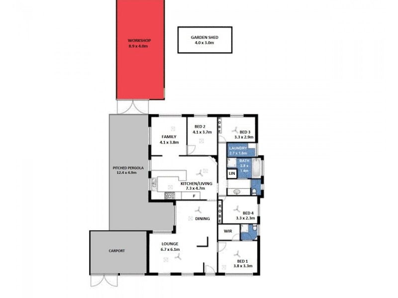 14 Williams Street, Evanston Park SA 5116 Floorplan
