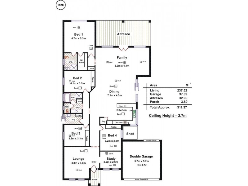44 Lorikeet Grove, Hewett SA 5118 Floorplan