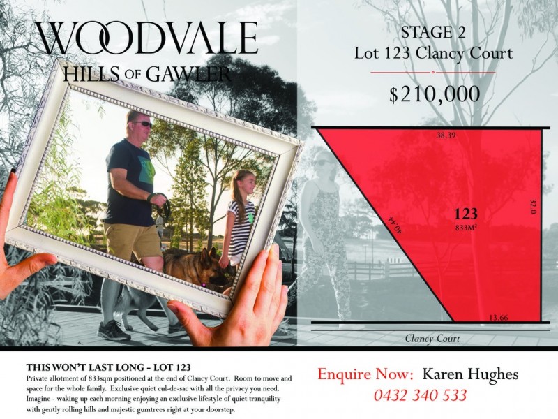Lot 123, No 12 Clancy Court, Gawler South SA 5118