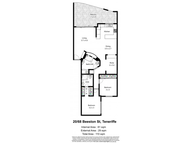 20/68 Beeston Street, Teneriffe QLD 4005 Floorplan