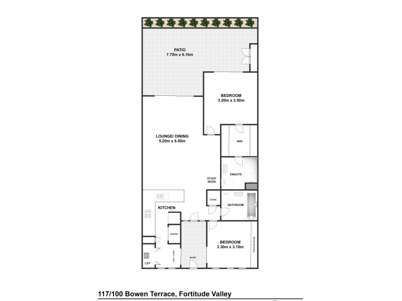 117/100 Bowen Terrace, Fortitude Valley QLD 4006 Floorplan
