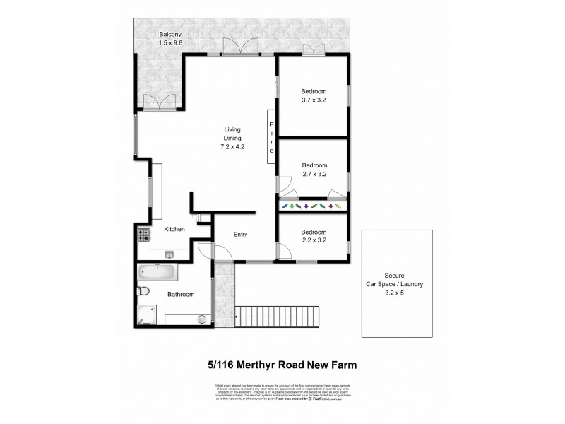 116 Charles Street, New Farm QLD 4005 Floorplan
