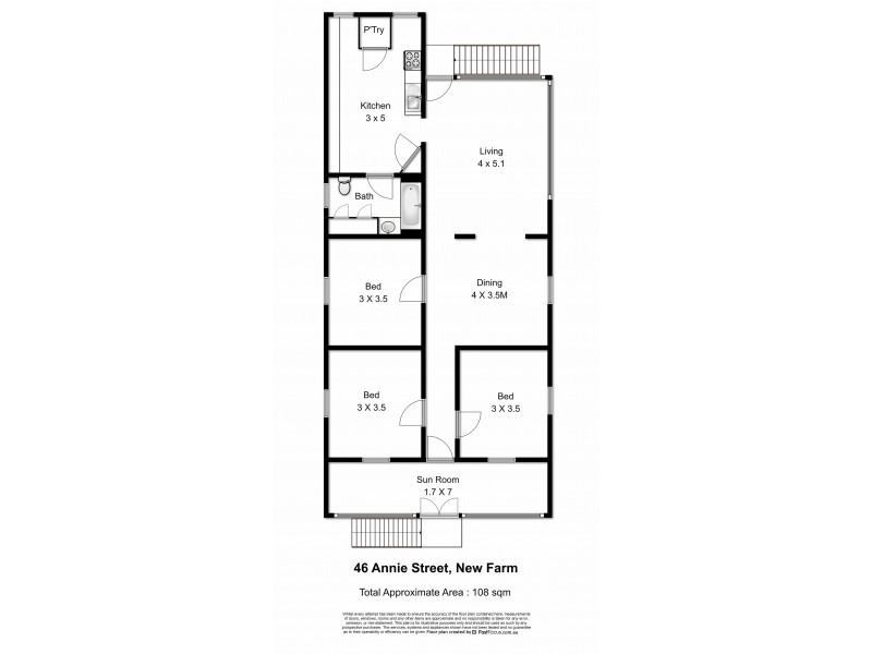 46 Annie Street, New Farm QLD 4005 Floorplan