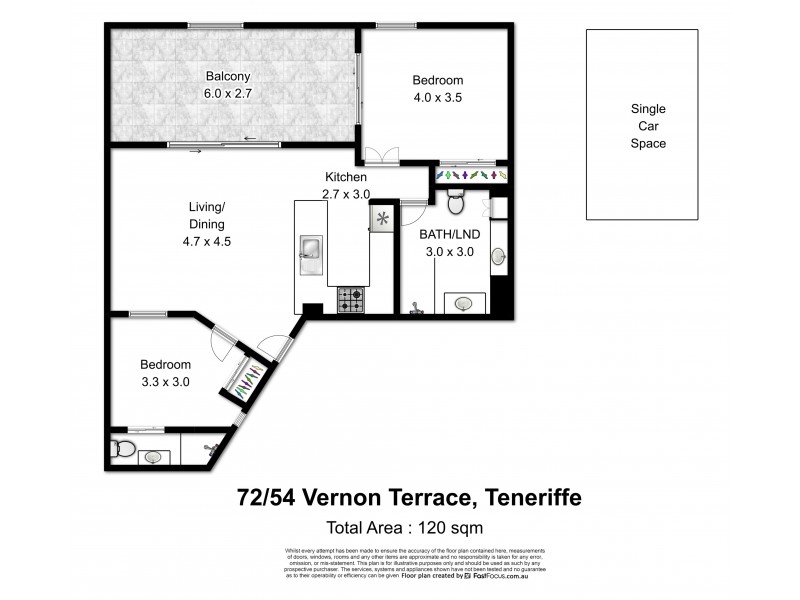 72/54 Vernon Terrace, Teneriffe QLD 4005 Floorplan