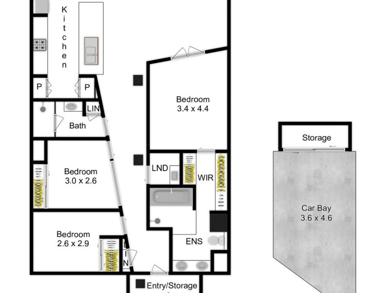 41/110 Macquarie Street, Teneriffe QLD 4005 Floorplan