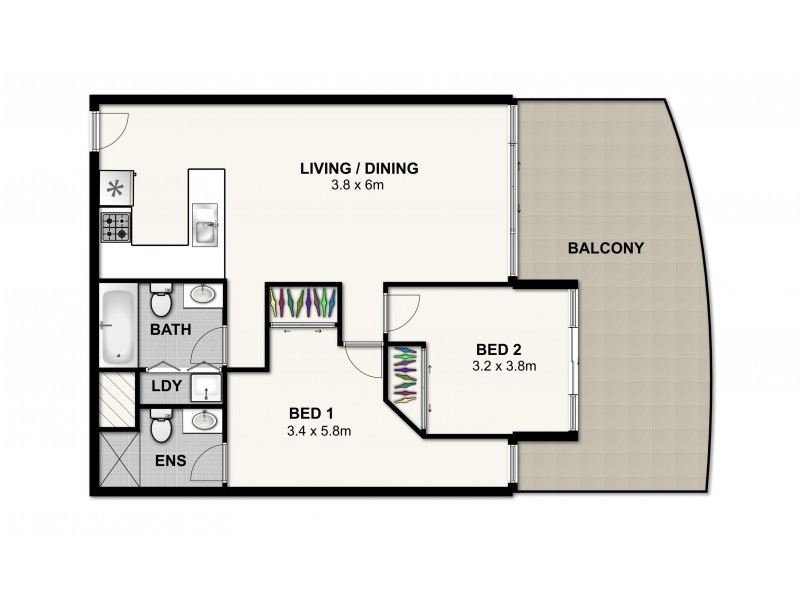 443/420 Queen Street, Brisbane City QLD 4000 Floorplan