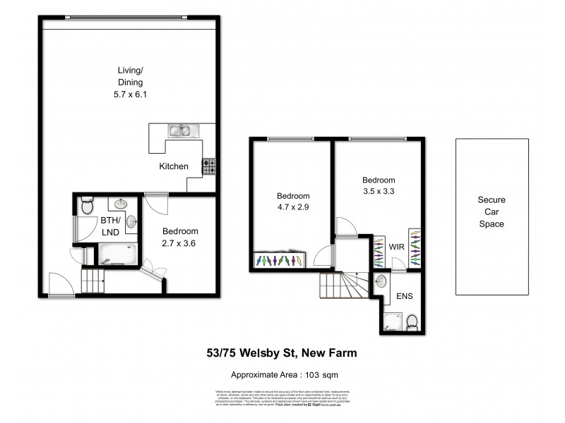 53/75 Welsby Street, New Farm QLD 4005 Floorplan