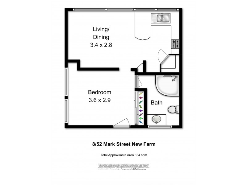 8/52 Mark Street, New Farm QLD 4005 Floorplan