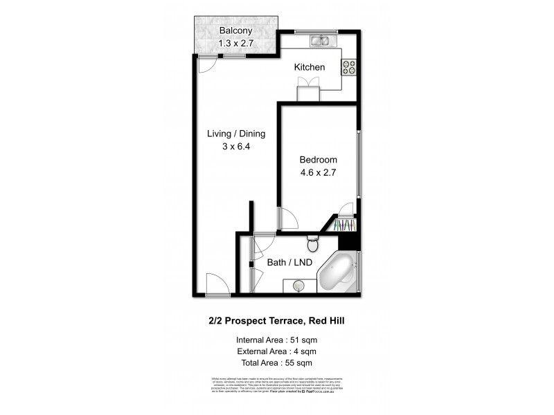 2/2 Prospect Terrace, Red Hill QLD 4059 Floorplan