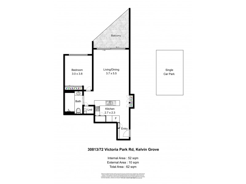 30813/72 Victoria Park Road, Kelvin Grove QLD 4059 Floorplan