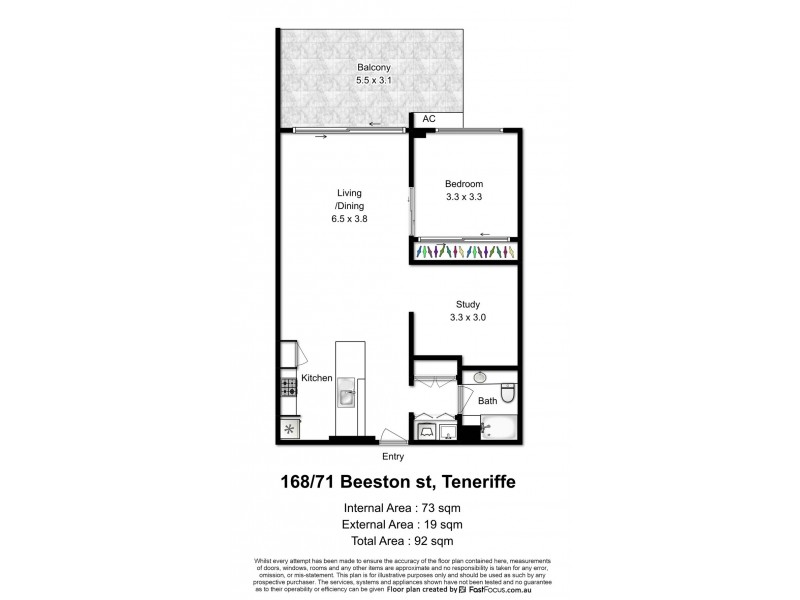 168/71 Beeston Street, Teneriffe QLD 4005 Floorplan