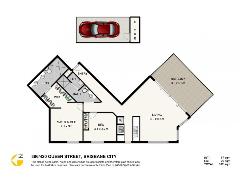 386/420 Queen Street, Brisbane City QLD 4000 Floorplan