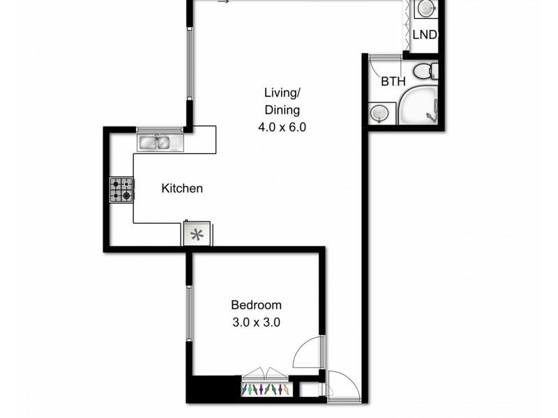 524/100 Bowen Terrace, Fortitude Valley QLD 4006 Floorplan
