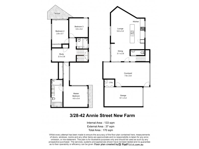 3/28-42 Annie Street, New Farm QLD 4005 Floorplan