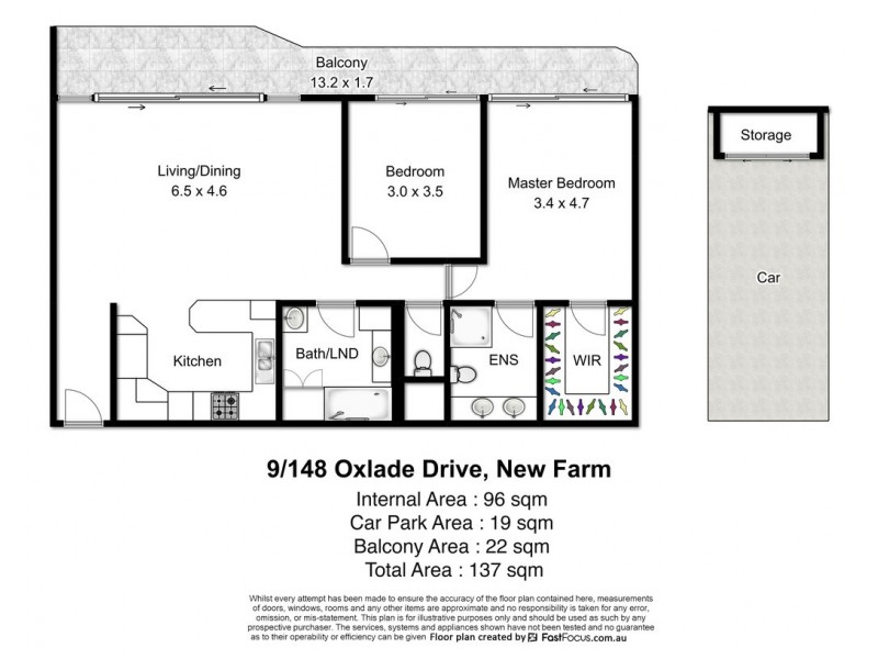 9/148 Oxlade Drive, New Farm QLD 4005 Floorplan