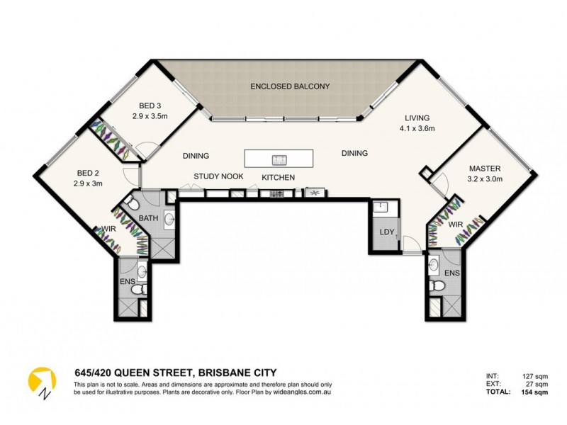 645/420 Queen Street, Brisbane City QLD 4000 Floorplan