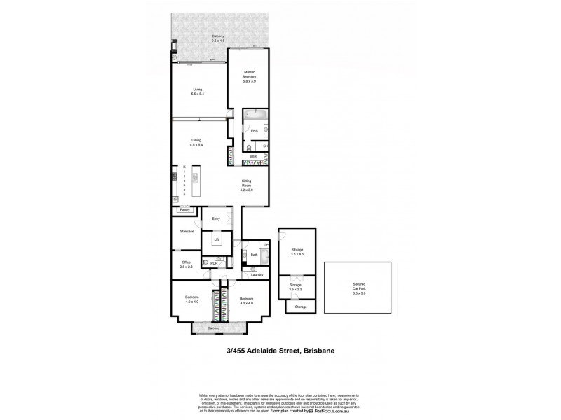 3/455 Adelaide street, Brisbane City QLD 4000 Floorplan